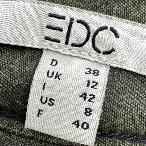 EDC Esprit Women's 8 Hunter Dark Green Jeans Slim Skinny Stretch Pockets Vintage - Picture 3 of 8